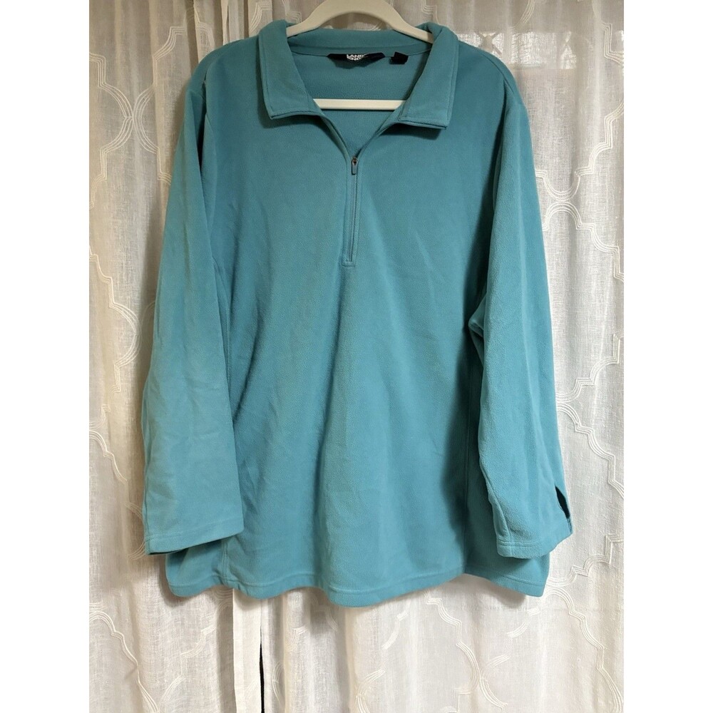 Landsâ End turquoise blue free fleece quarter zip womenâs 3x